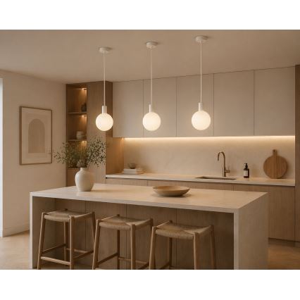 Argon 9004 - Zunanji viseči lestenec na kablu ORE 1xG9/6W/230V IP44 bela