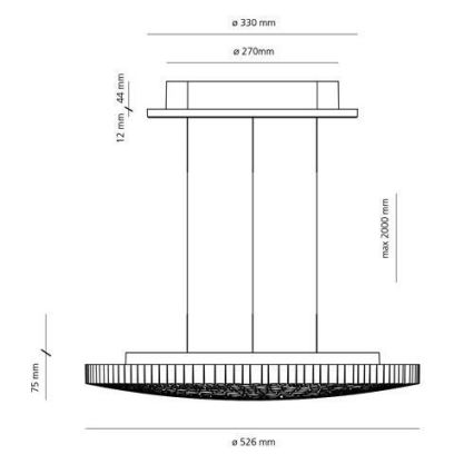 Artemide 0213010APP - LED Zatemnitveni lestenec na vrvici CALIPSO LED/50W/230V 3000K