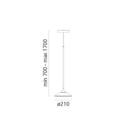 Artemide 0351030A - LED Lestenec na vrvici ORSA LED/8,5W/230V 3000K pr. 21 cm
