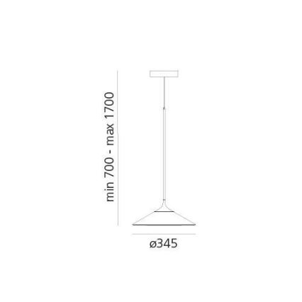 Artemide 0352030A - LED Zatemnitveni lestenec na vrvici ORSA LED/20W/230V 3000K pr. 24,5 cm