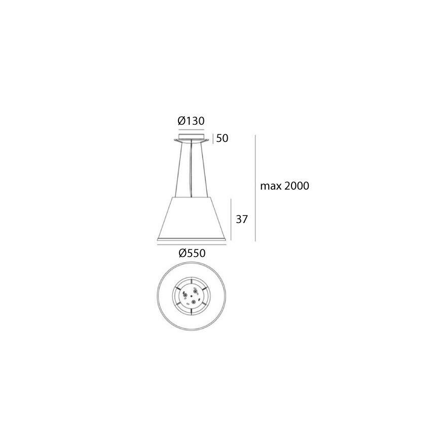 Artemide 1124020A - Lestenec na vrvici CHOOSE MEGA 3xE27/12W/230V pr. 55 cm bež