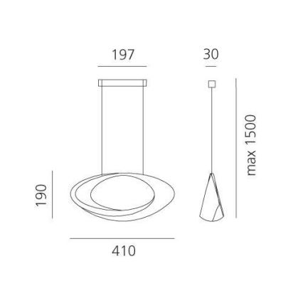 Artemide 1182010A - LED Zatemnitveni lestenec na vrvici CABILDO LED/44W/230V 3000K