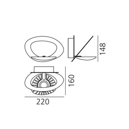 Artemide 1248010A - LED Zatemnitvena stenska svetilka PIRCE LED/27W/230V 3000K bela