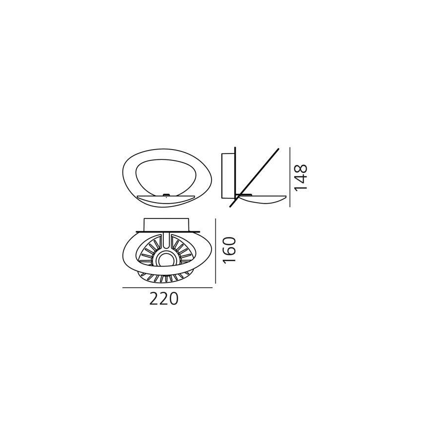 Artemide 1248020A - LED Zatemnitvena stenska svetilka PIRCE LED/27W/230V 3000K zlata