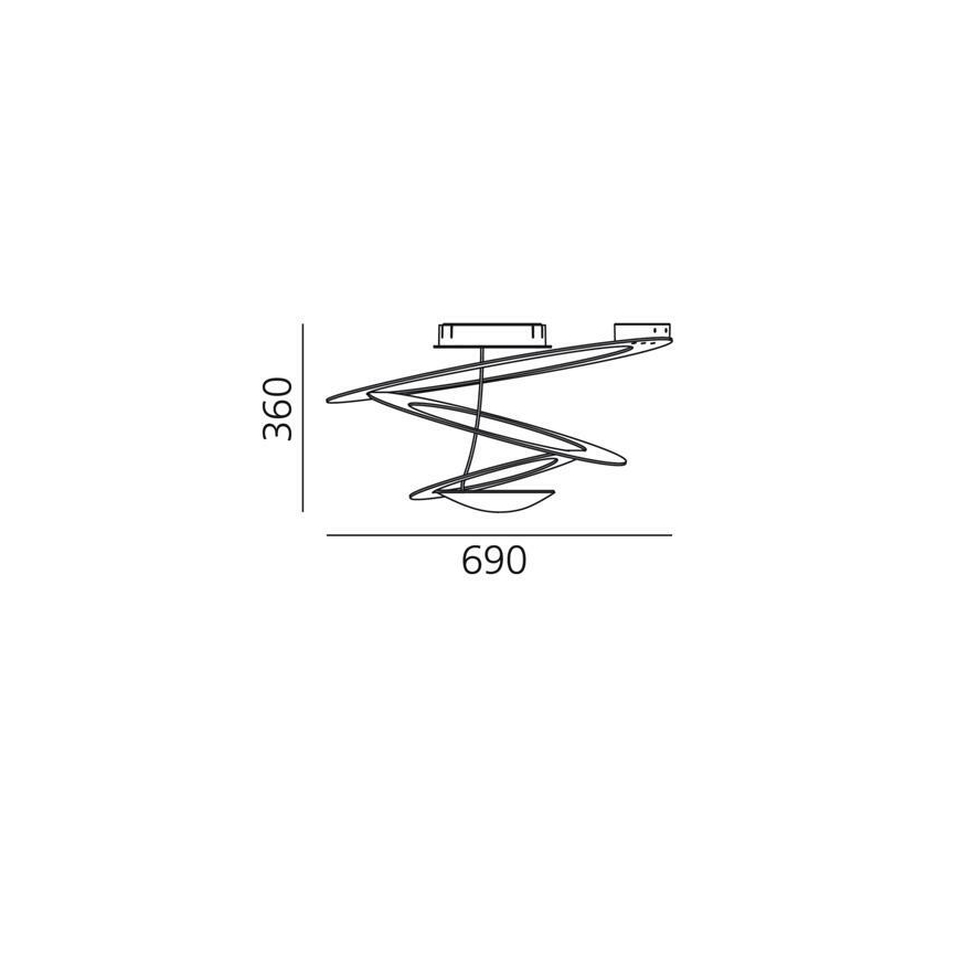 Artemide 1255110A - LED Zatemnitvena stropna svetilka PIRCE LED/44W/230V 3000K bela