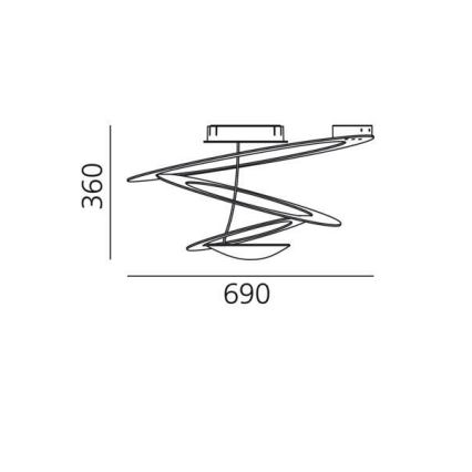 Artemide 1255120A - LED Zatemnitvena stropna svetilka PIRCE LED/44W/230V 3000K zlata