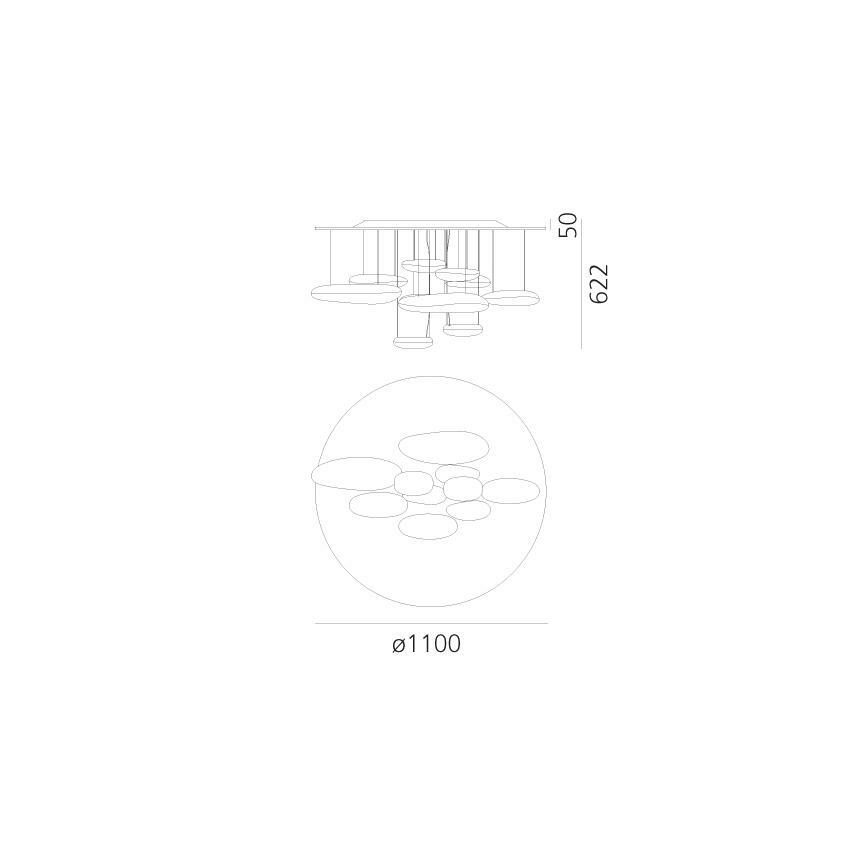 Artemide 1366110A - LED Zatemnitveni nadgradni lestenec MERCURY LED/58W/230V 3000K