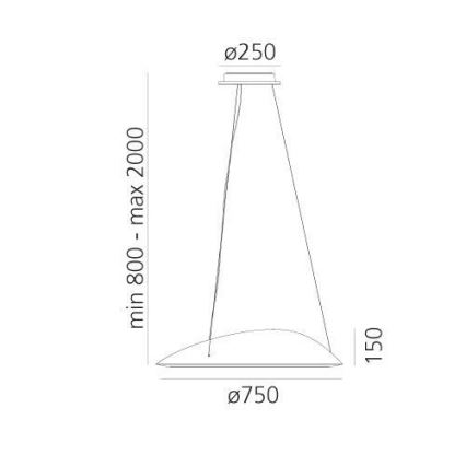 Artemide 1401010APP - LED Zatemnitveni lestenec na vrvici AMELUNA LED/41W/230V 3000K