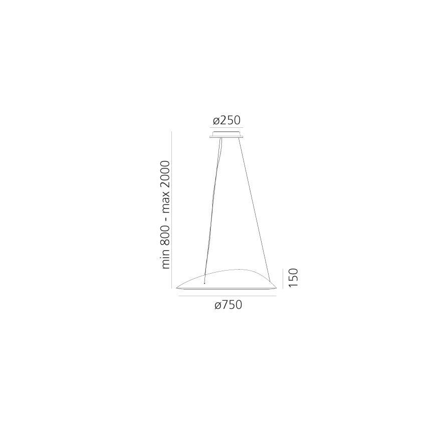 Artemide 1401010APP - LED Zatemnitveni lestenec na vrvici AMELUNA LED/41W/230V 3000K