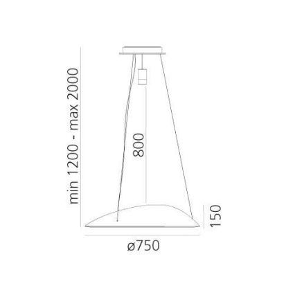 Artemide 1402010APP - LED RGBW Zatemnitveni lestenec na vrvici AMELUNA LED/45W/230V 3000K