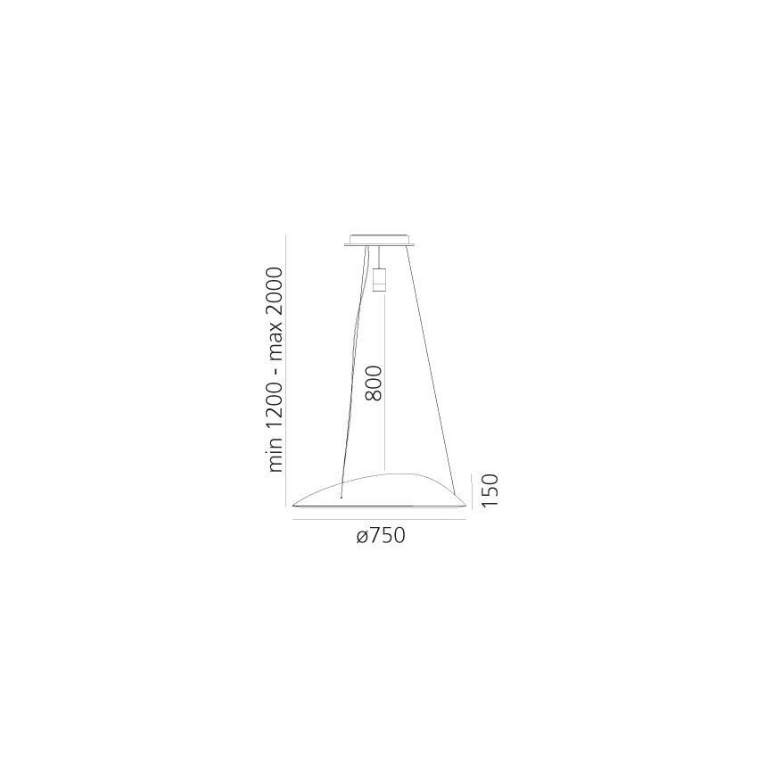 Artemide 1402010APP - LED RGBW Zatemnitveni lestenec na vrvici AMELUNA LED/45W/230V 3000K