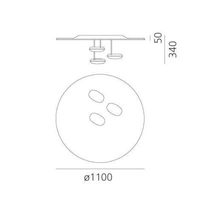 Artemide 1474110A - LED Zatemnitvena stropna svetilka DROPLET LED/87W/230V 3000K