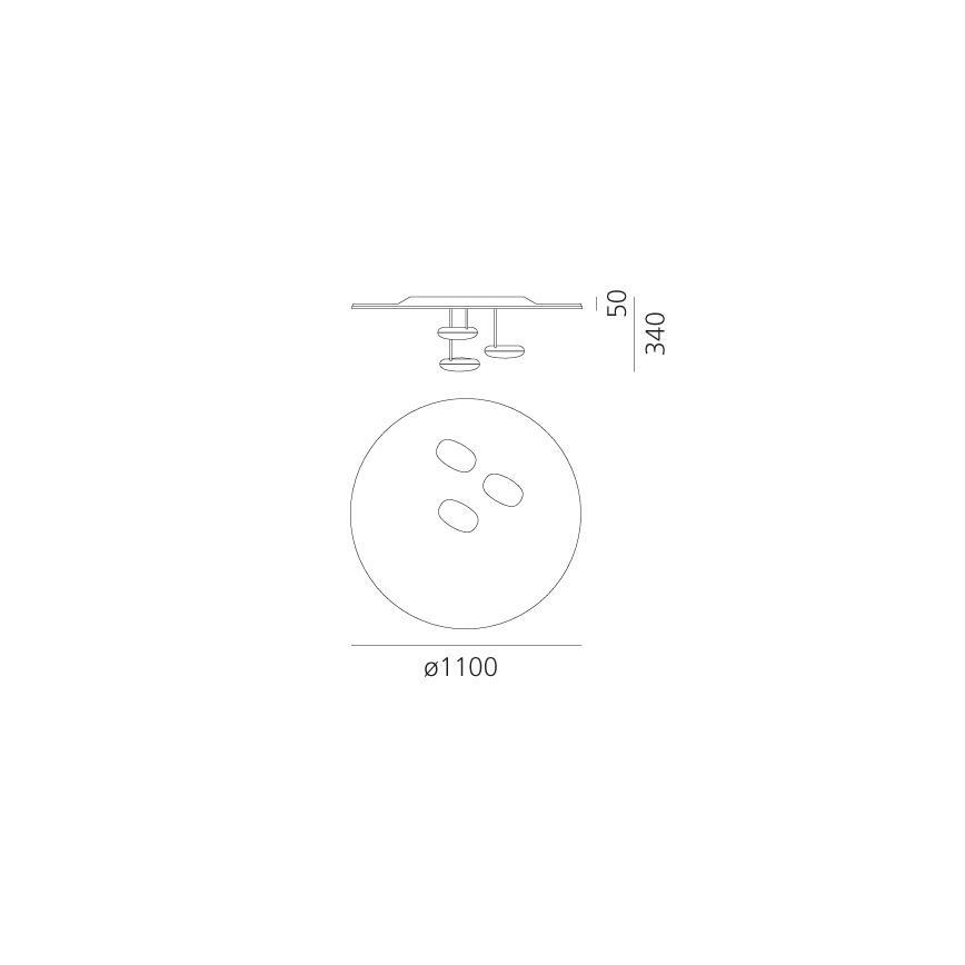 Artemide 1474110A - LED Zatemnitvena stropna svetilka DROPLET LED/87W/230V 3000K