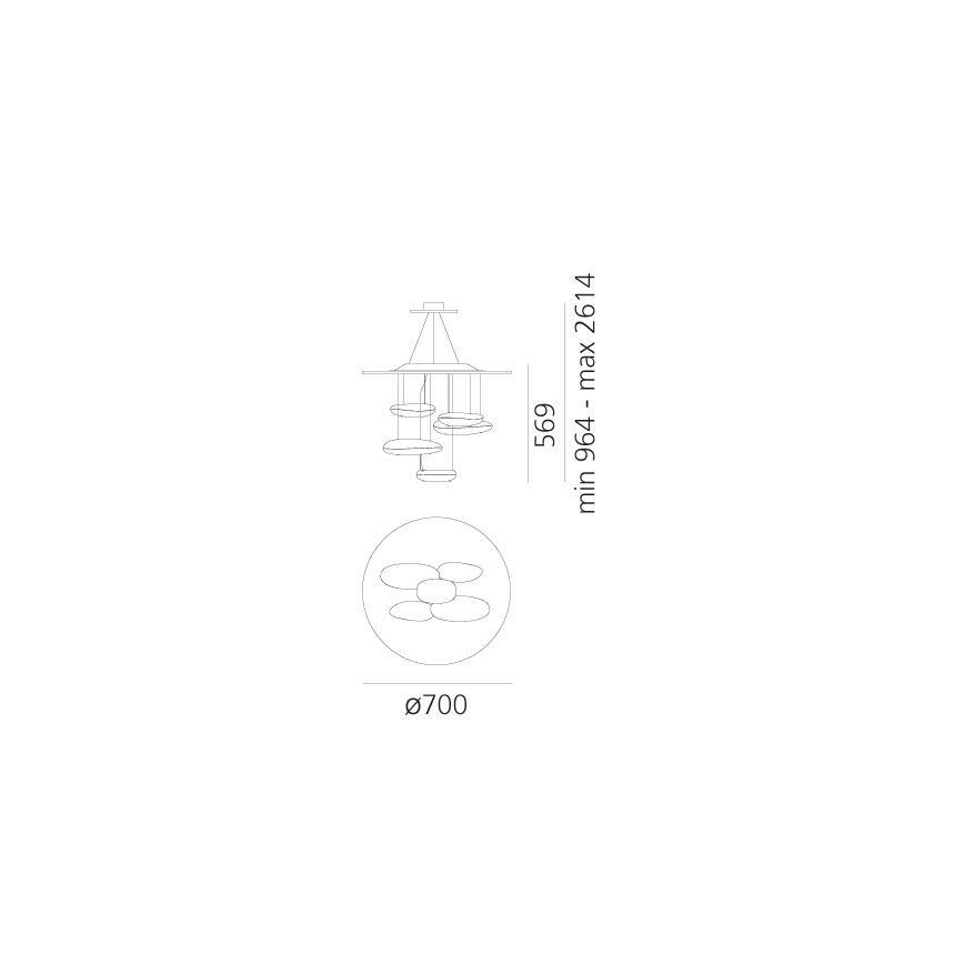 Artemide 1477110A - LED Zatemnitveni lestenec na vrvici MERCURY LED/29W/230V 3000K