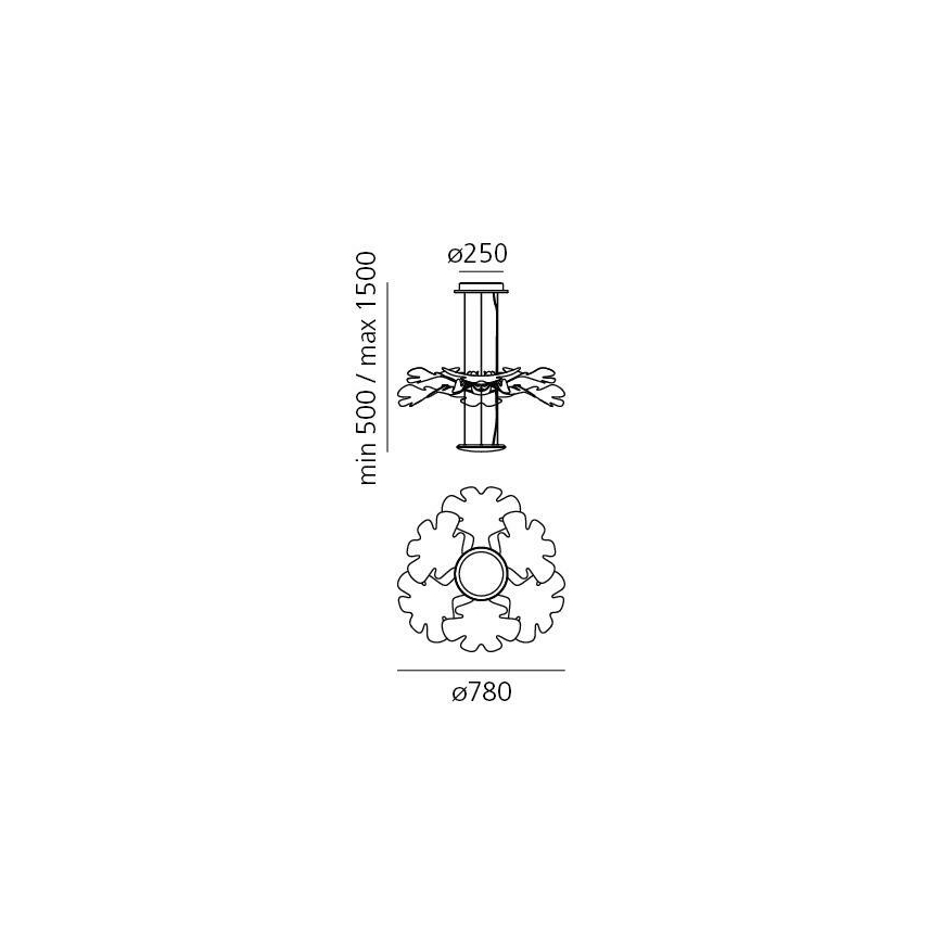 Artemide 1628010APP - LED Zatemnitveni lestenec na vrvici CHLOROPHILIA LED/44W/230V 3000K