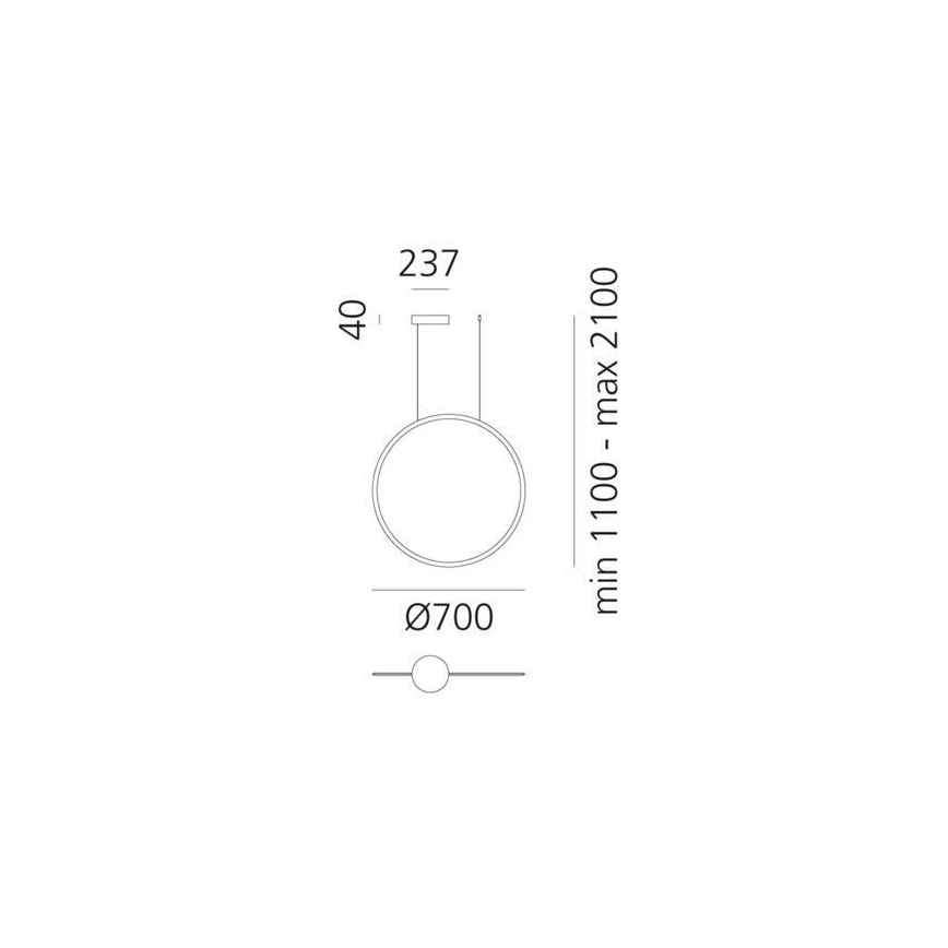 Artemide 1992060APP - LED Zatemnitveni lestenec na vrvici DISCOVERY LED/40W/230V 3000K bron