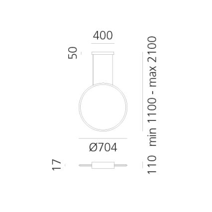 Artemide 1992230IN1APP - LED Zatemnitveni lestenec na vrvici DISCOVERY LED/42W/230V 2700K črna