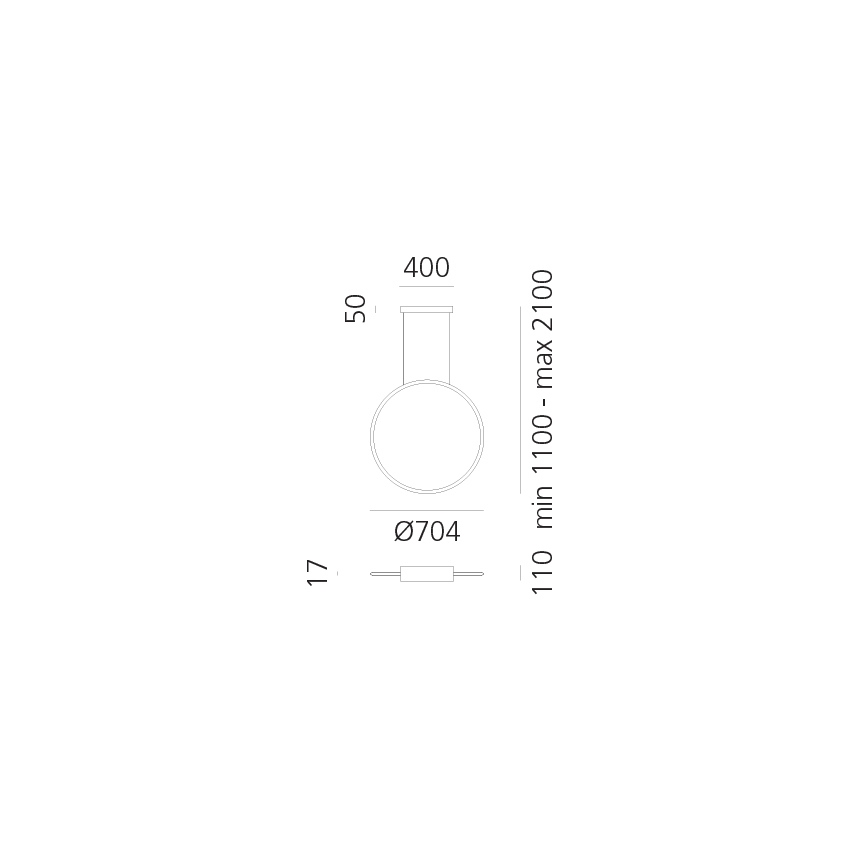 Artemide 1992230IN1APP - LED Zatemnitveni lestenec na vrvici DISCOVERY LED/42W/230V 2700K črna