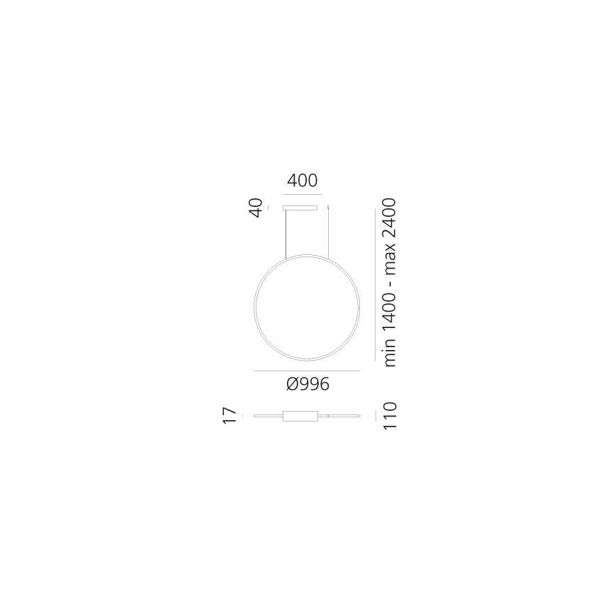 Artemide 1993260APP - LED Zatemnitveni lestenec na vrvici DISCOVERY LED/71W/230V 2700-6500K bron