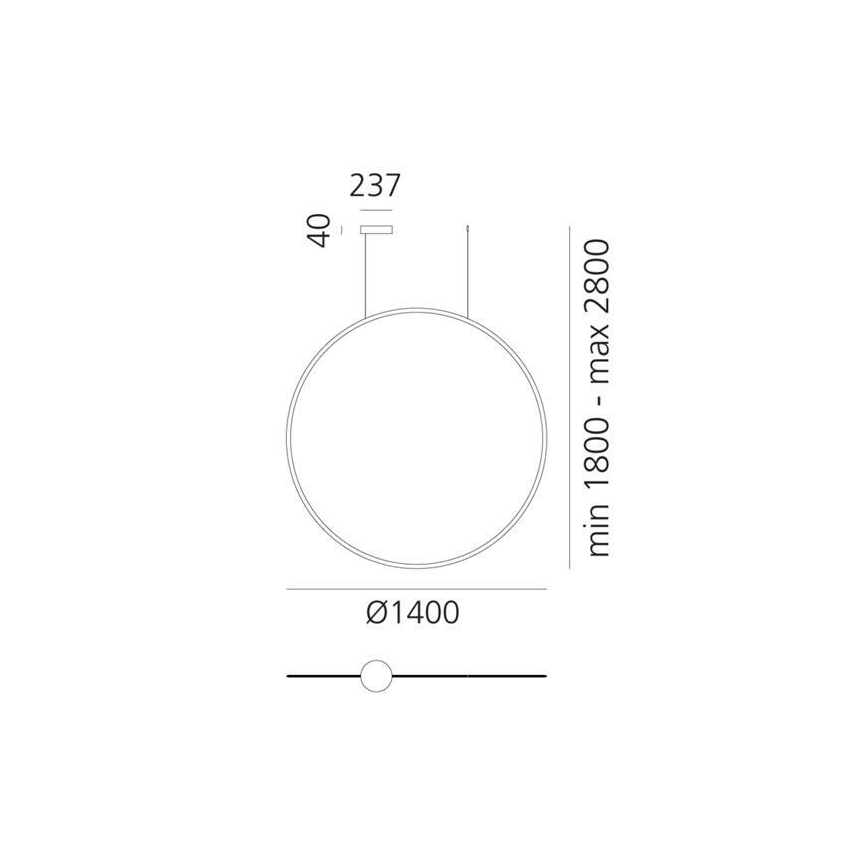 Artemide 1994060APP - LED Zatemnitveni lestenec na vrvici DISCOVERY LED/80W/230V 3000K bron