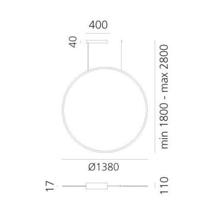 Artemide 1994360APP - LED RGBW Zatemnitveni lestenec na vrvici DISCOVERY LED/79W/230V 2700-6500K bron