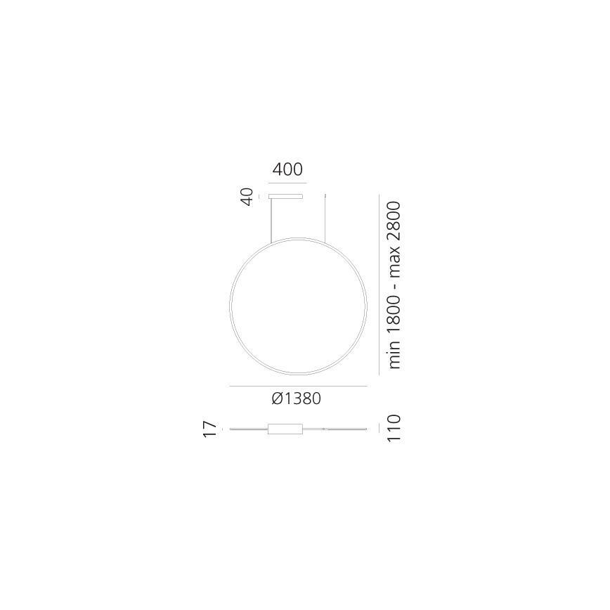 Artemide 1994360APP - LED RGBW Zatemnitveni lestenec na vrvici DISCOVERY LED/79W/230V 2700-6500K bron