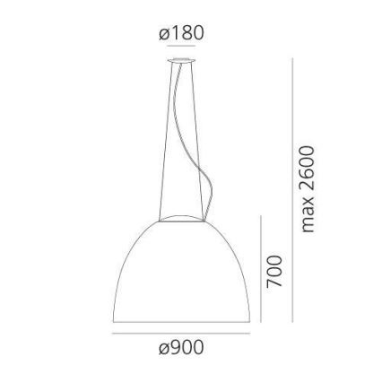 Artemide A243200 - LED Zatemnitveni lestenec na vrvici NUR LED/80W/230V 3000K pr. 90 cm antracit