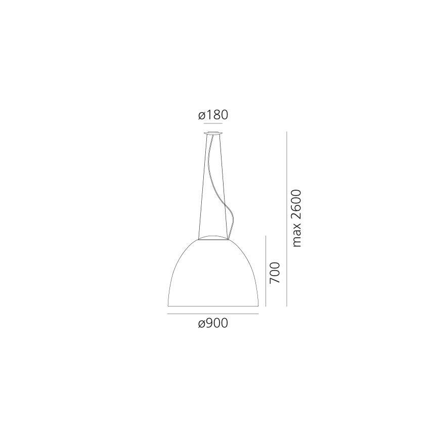 Artemide A243200 - LED Zatemnitveni lestenec na vrvici NUR LED/80W/230V 3000K pr. 90 cm antracit
