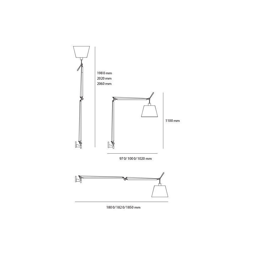 Artemide - Stoječa svetilk TOLOMEO MEGA 1xE27/150W/230V