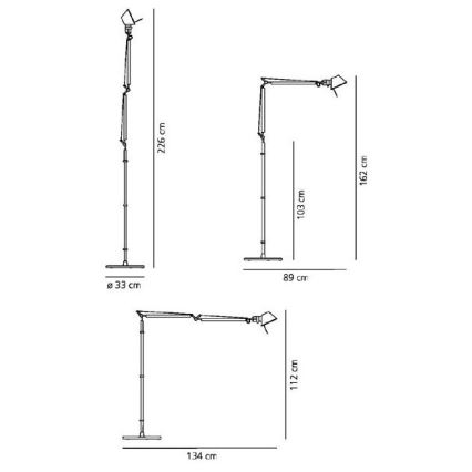Artemide - Stoječa svetilka TOLOMEO BASCULANTE 1xE27/100W/230V