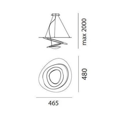 Artemide AR 1249010A - LED Zatemnitveni lestenec na vrvici PIRCE MICRO 1xLED/27W/230V