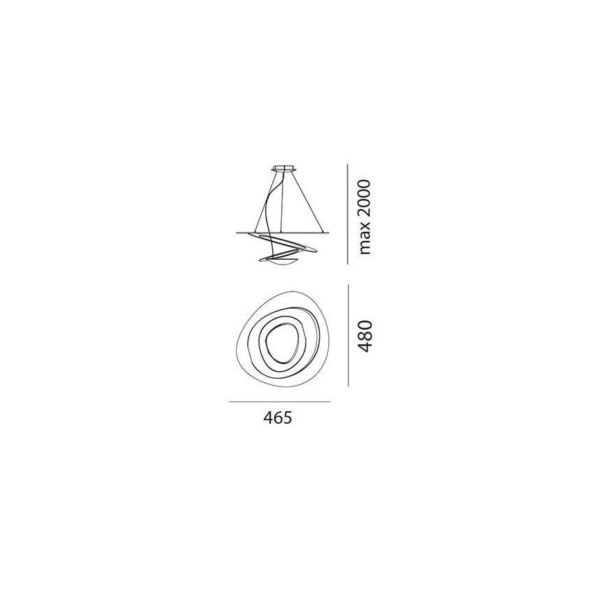Artemide AR 1249010A - LED Zatemnitveni lestenec na vrvici PIRCE MICRO 1xLED/27W/230V