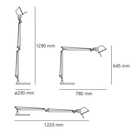 Artemide AR A004430+AR A005330 KOMPLET - Namizna svetilka TOLOMEO 1xE27/70W/230V