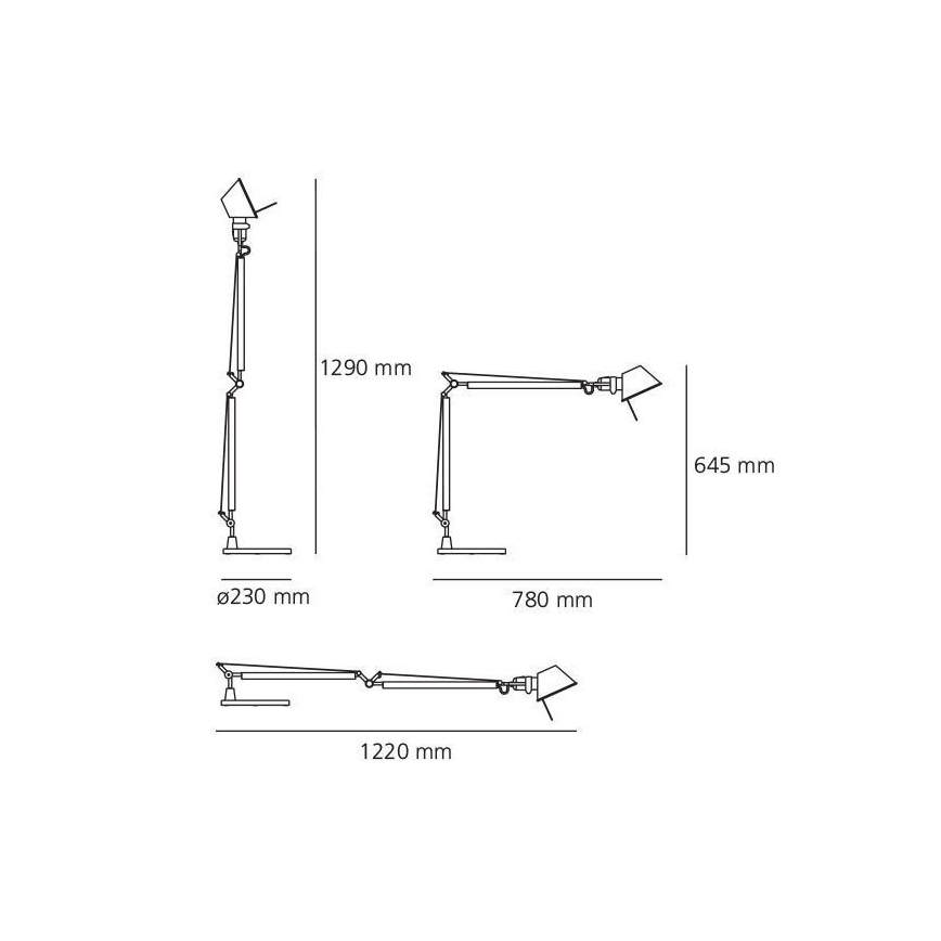 Artemide - Namizna svetilka TOLOMEO 1xE27/70W/230V