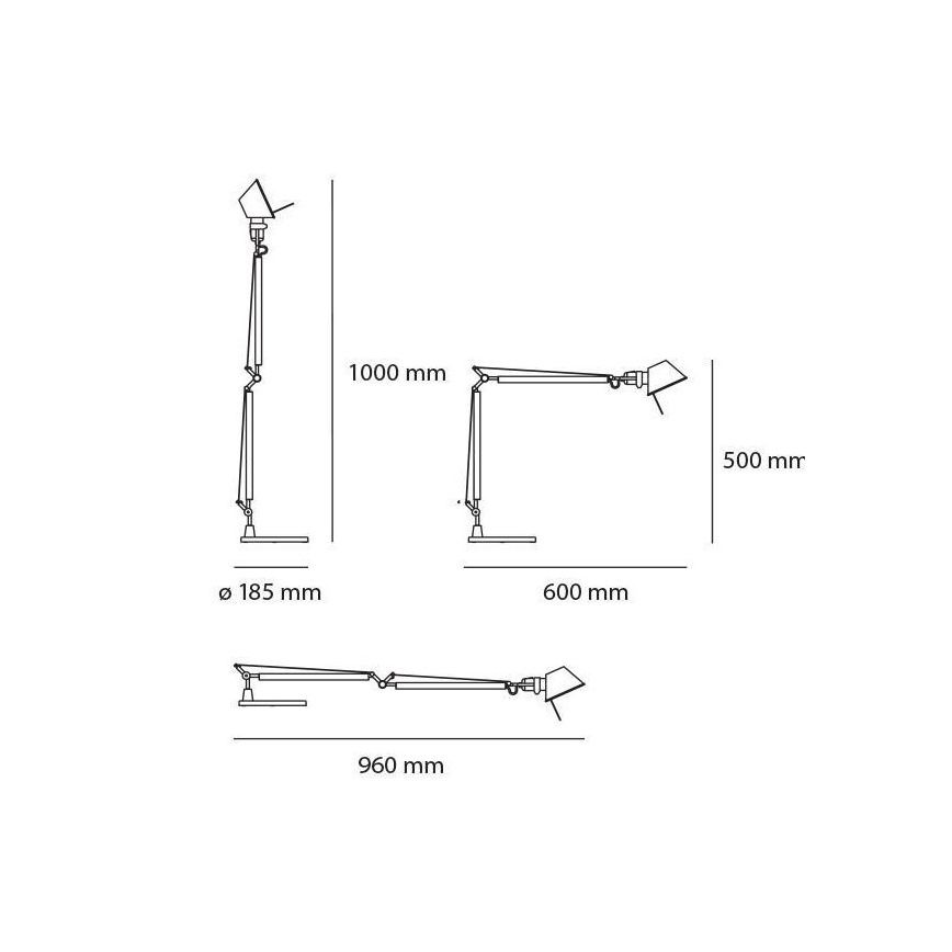 Artemide - LED Zatemnitvena namizna svetilka TOLOMEO MIDI 1xLED/9W/230V