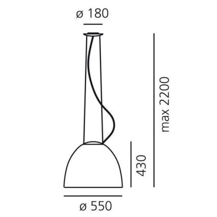 Artemide AR A242100 - Lestenec na vrvici NUR 1xE27/205W/230V