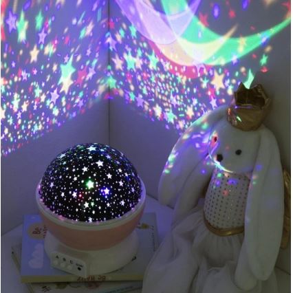 Atmosphera - LED otroški projektor 3xAA roza