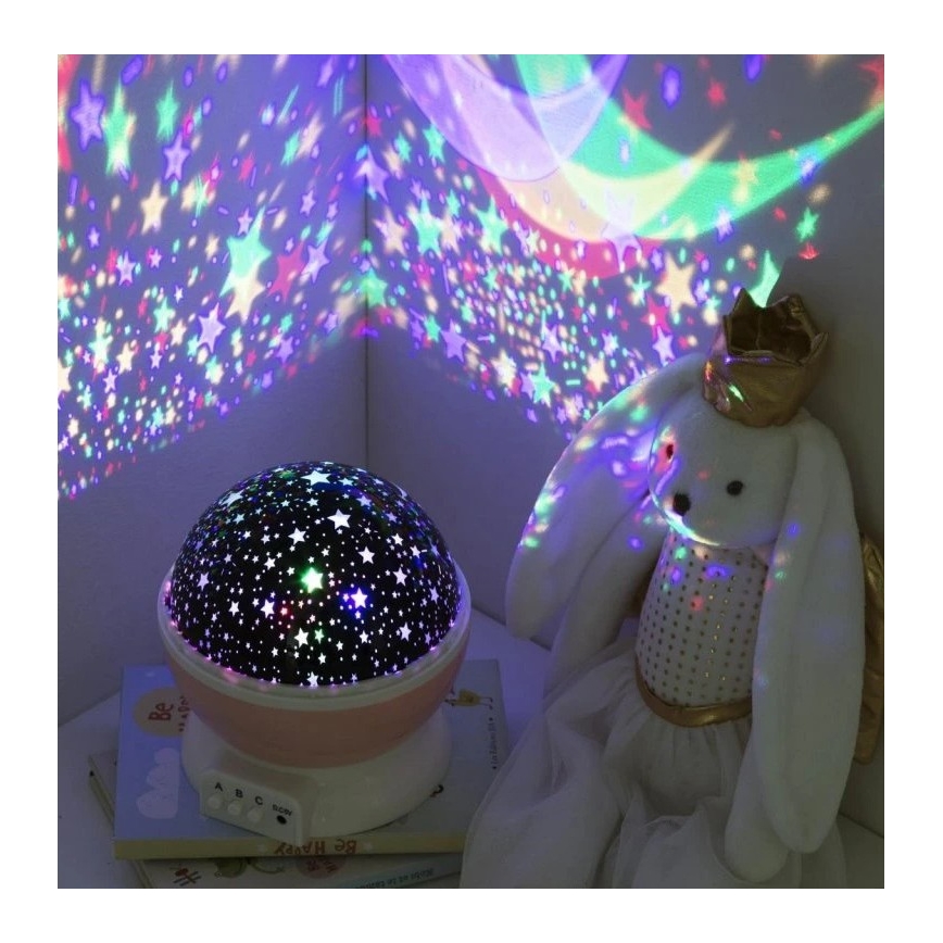 Atmosphera - LED otroški projektor 3xAA roza