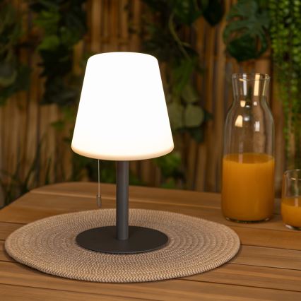 Atmosphera - LED RGBW Polnilni zunanji namizna svetilka ZACK LED/3,7V 1200 mAh IP44 črna