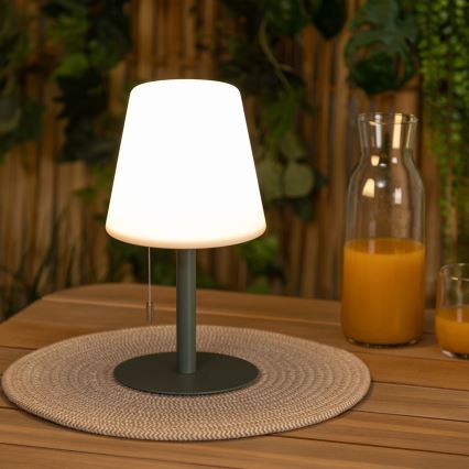 Atmosphera - LED RGBW Polnilni zunanji namizna svetilka ZACK LED/3,7V 1200 mAh IP44 zelena