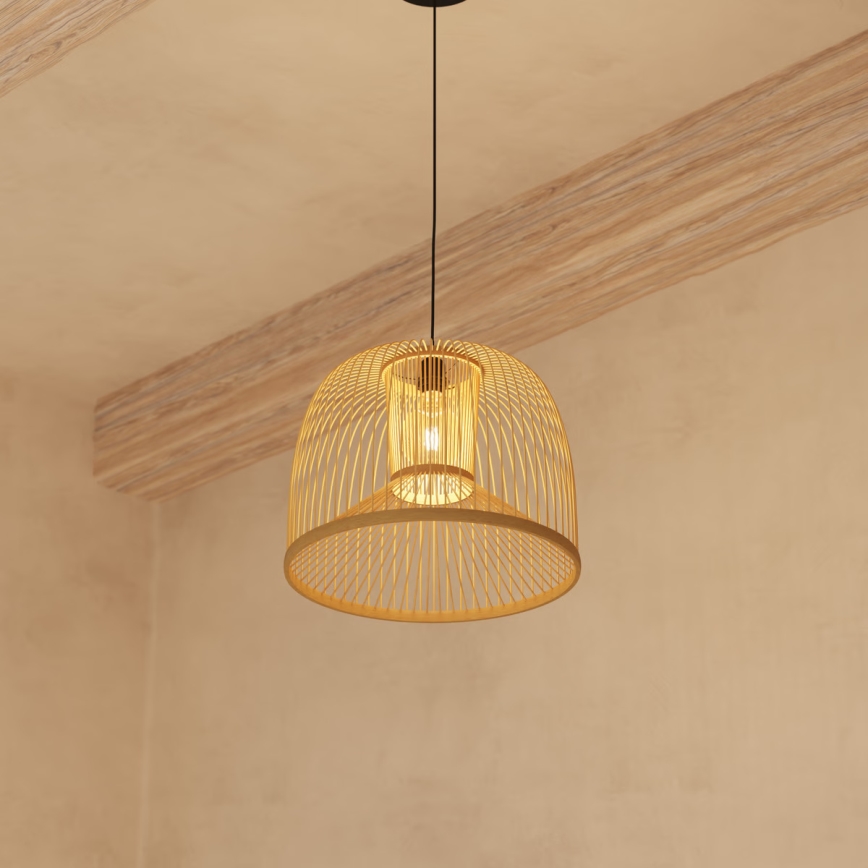 Atmosphera - Lestenec na vrvici AMY 1xE27/40W/230V bambus