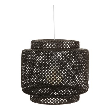 Atmosphera - Lestenec na vrvici LIBY 1xE27/40W/230V bambus/črna
