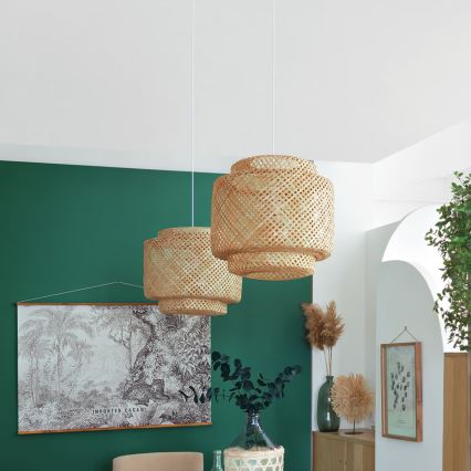 Atmosphera - Lestenec na vrvici LIBY 1xE27/40W/230V bambus