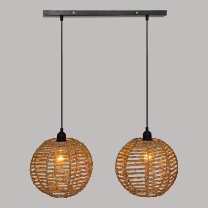Atmosphera - Lestenec na vrvici RANA 2xE27/40W/230V ratan