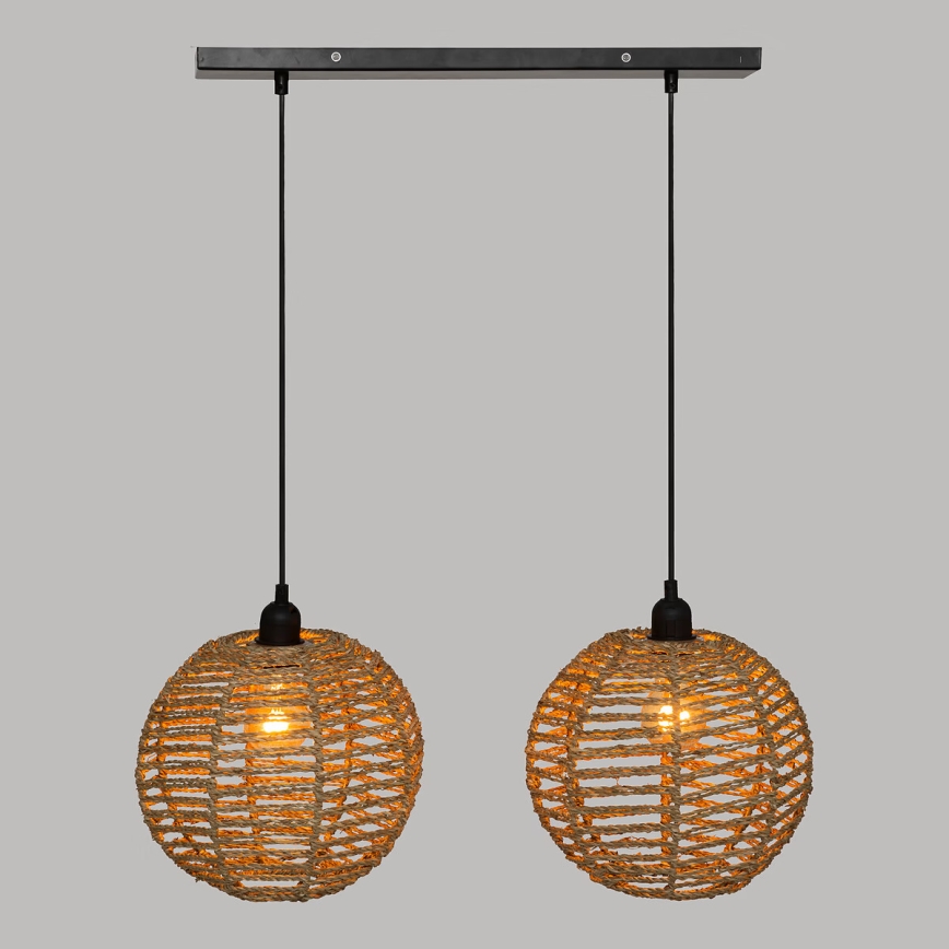 Atmosphera - Lestenec na vrvici RANA 2xE27/40W/230V ratan
