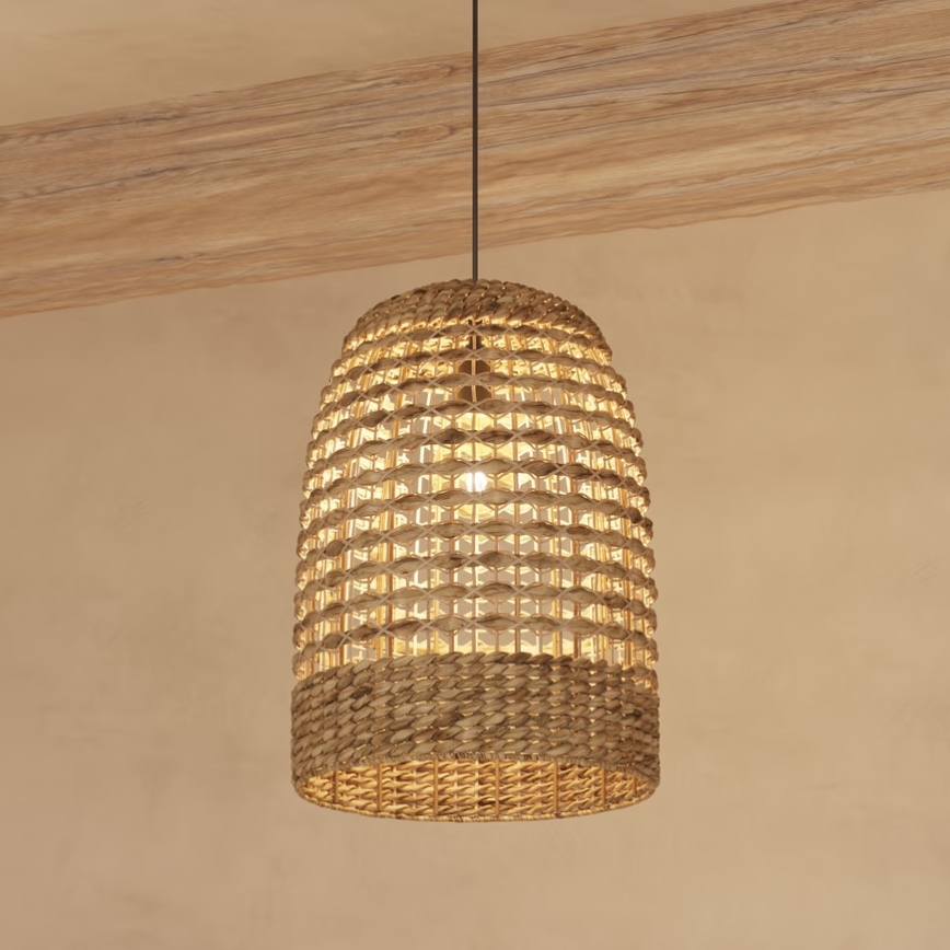 Atmosphera - Lestenec na vrvici SAND 1xE27/40W/230V ratan/vodna hijacinta
