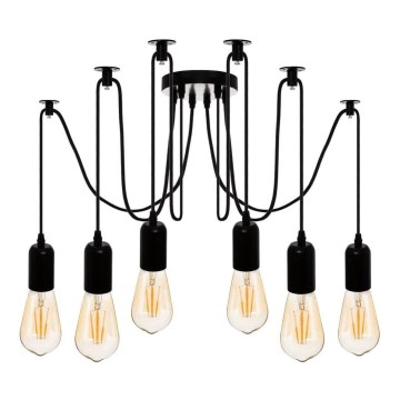 Atmosphera - Lestenec na vrvici UDELL 6xE27/40W/230V pajek