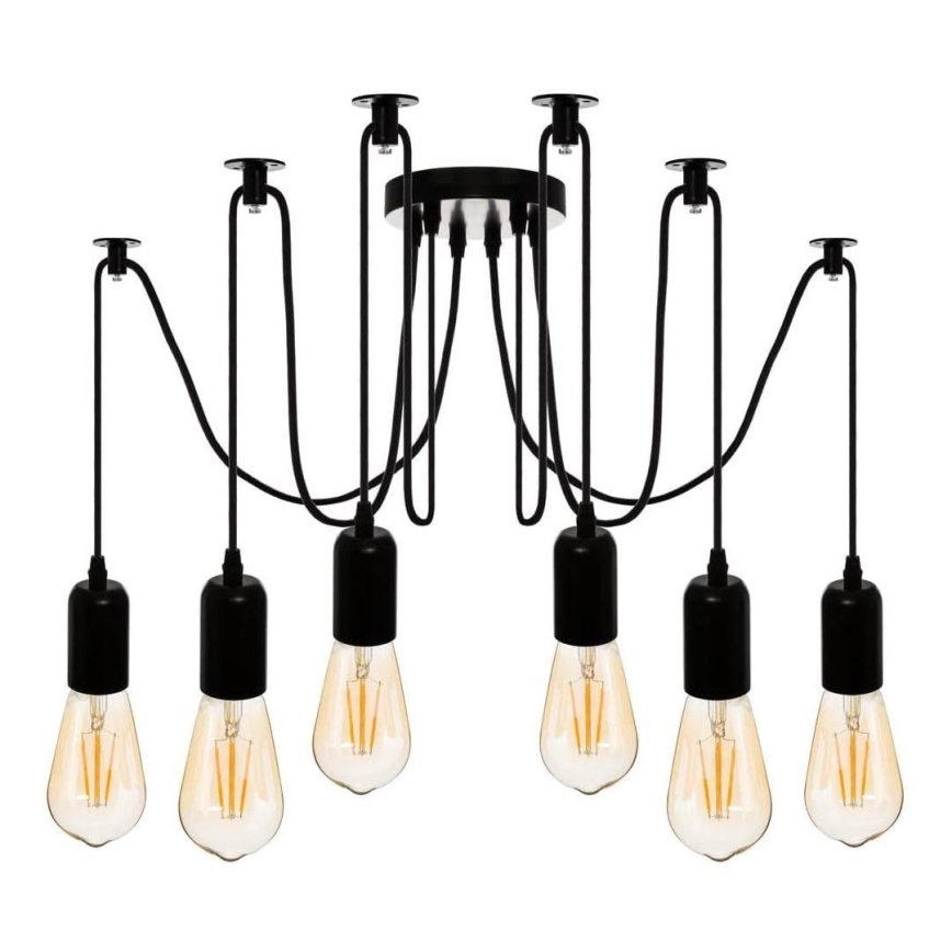 Atmosphera - Lestenec na vrvici UDELL 6xE27/40W/230V pajek