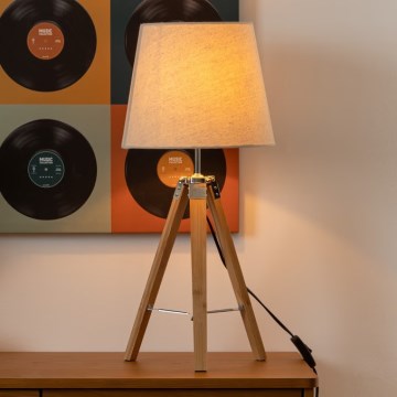 Atmosphera - Namizna svetilka RUNO 1xE27/25W/230V bambus/krem barva