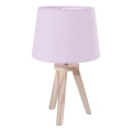 Atmosphera - Namizna svetilka TRIPOD 1xE14/40W/230V borovina/rožnata